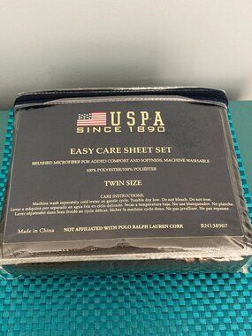 NWT U.S. Polo Assn Twin She 3 Pc. Set Black